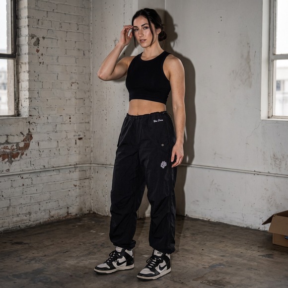 Darc Sport Pants - Darc Sport She She Jogger Pants Womens Medium Black Cargo Wolves Forever Street
